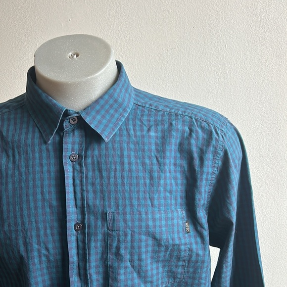 Blue Plaid Wesc Button Down Shirt XL - Picture 8 of 9